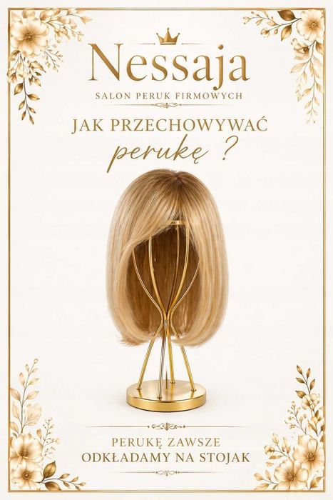 Peruka naturalna bez grzywki long bob pastelblonde -small -Nessaja salon peruk Kraków