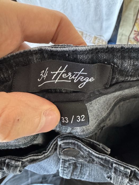 Jeansy 34 Heritage 33/32 szare