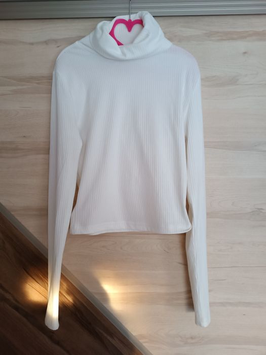 Golf w prążki, krótki, shein, xs