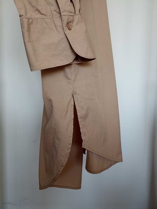 Beżowa koszula oversize zara bawełna