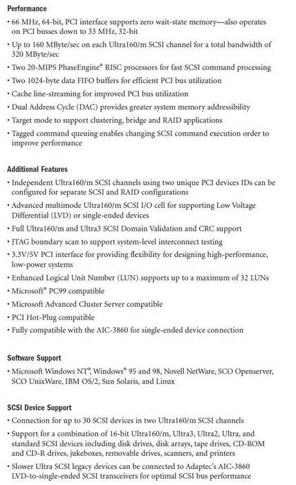 Placa controladora Dell Adaptec ASC-39160DELL 3 SCSI AIC-7899G