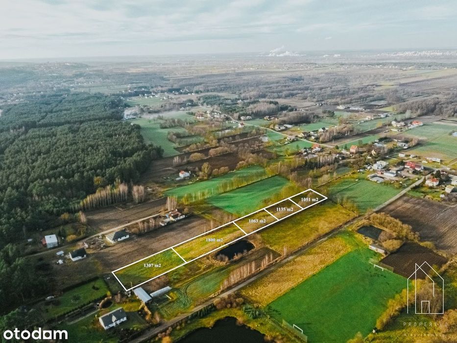 5 Działek z warunkami zabudowy od 1051m2 do 1800m2