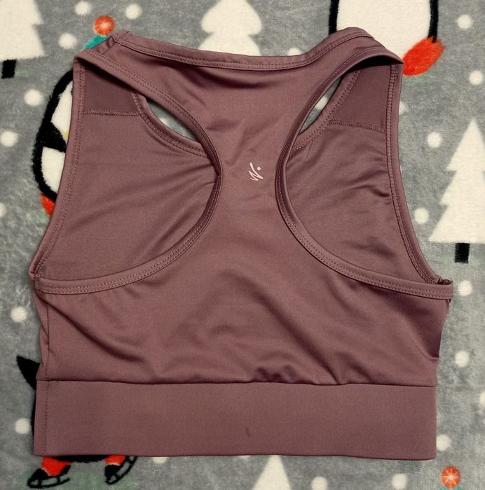 Sportowy top stanik kolor fioletowy gym hard xxs Sinsay