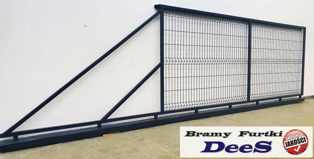 Brama przesuwna panel 3D 4000x1500 w komplecie monterskim