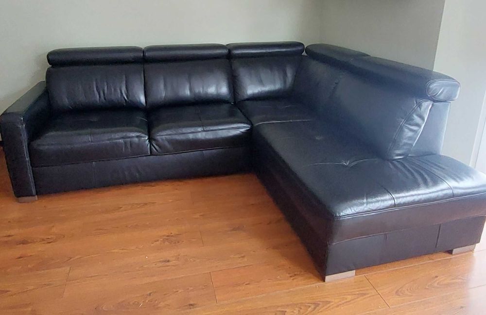 Narożnik rozkładany skóra naturalna