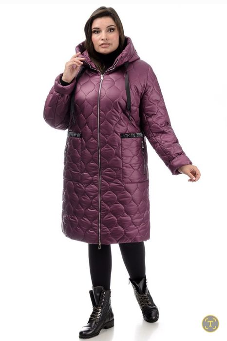 Зимова куртка-пальто батальний розмір