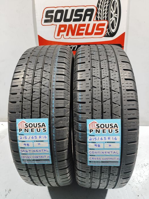 2 pneus semi novos 215-65R16 Continental - Oferta da Entrega