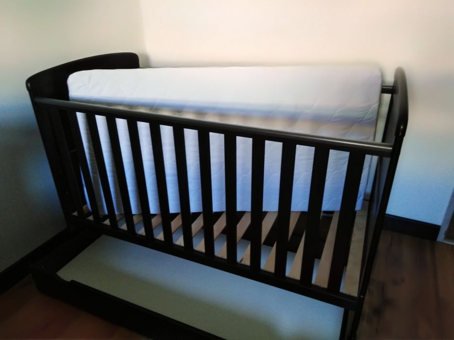 Łóżeczko dziecięce czarne 70x140