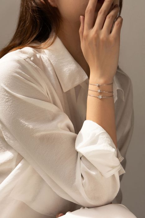 Cрібний браслет з муасанітом 0.1|0.3|0.5 ct “Éliane”