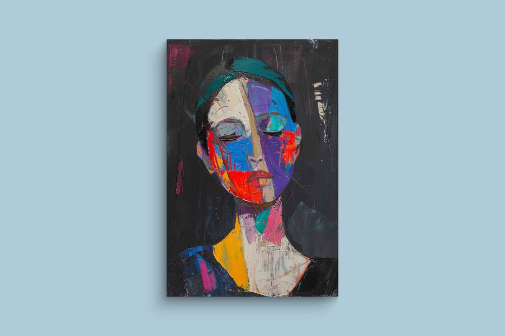 Obraz na płótnie "Abstrakcyjny Portret Mistyczny"  60x90