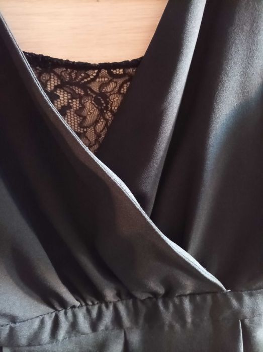 Kombinezon czarny z koronką Zara Basic rozm L*
