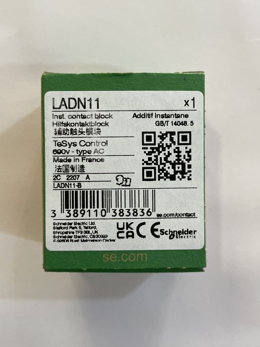 Bloco Contactos Auxiliares Schneider Electric TeSys LADN11 (Novo)