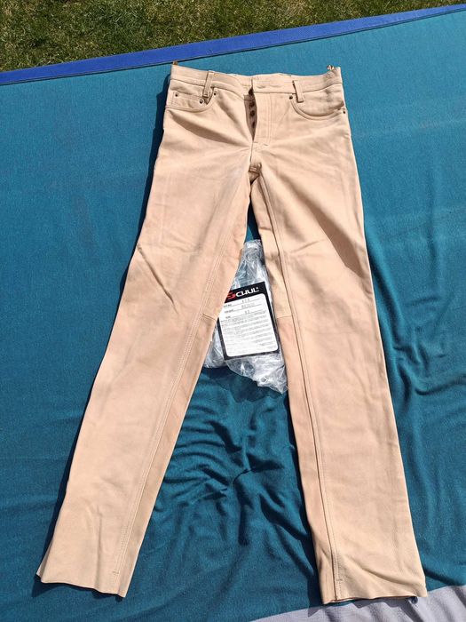 Spodnie skórzane Tschul jasne rozm 33. S/M unisex