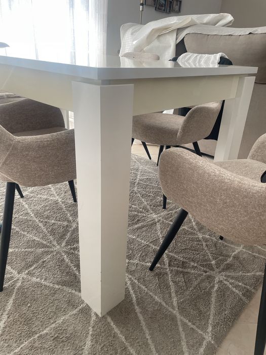 Mesa branca lacada 90x 160/205 (extensivel)