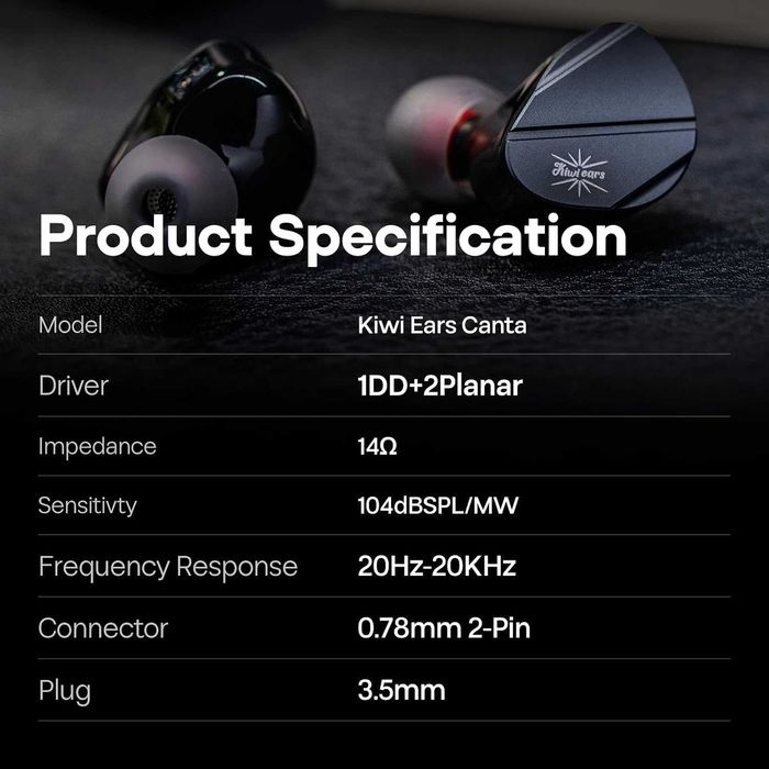 ‼️ Kiwi Ears Canta - гибридные проводные IEM наушники (1DD + 2 Planar)