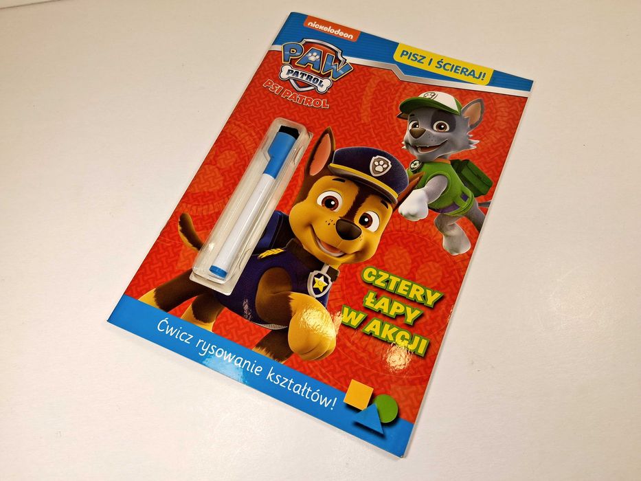 D124 Książeczka Psi Patrol Cztery Łapy W Akcji Pisz I Ścieraj Nowa