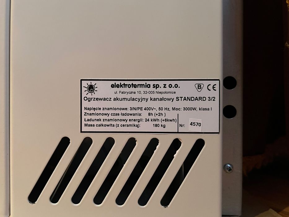 Piec akumulacyjny, elektryczny, statyczny, 3KW