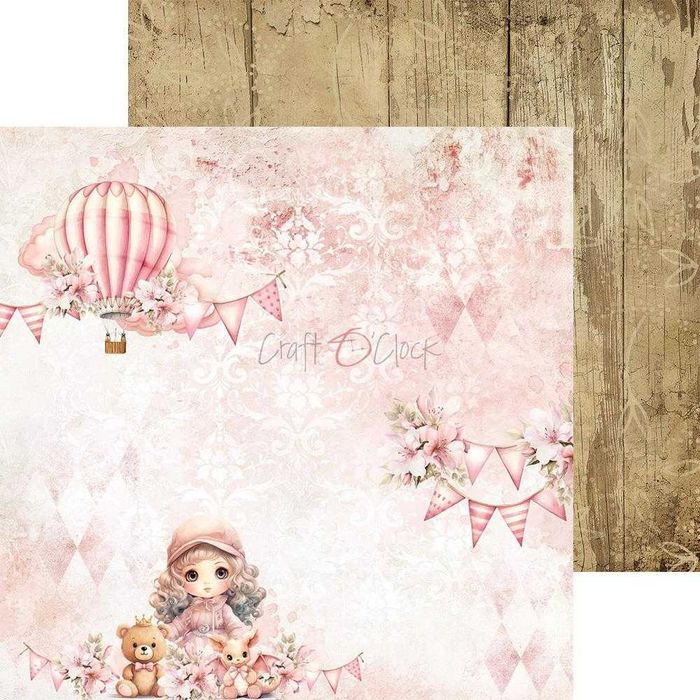 Zestaw papierów do scrapbookingu Craft o'Clock- Girl and Curl -20x20cm