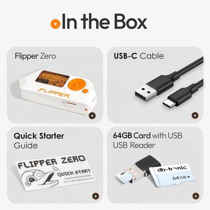 Flipper Zero Zestaw 64GB Adapter Czytnik Kart