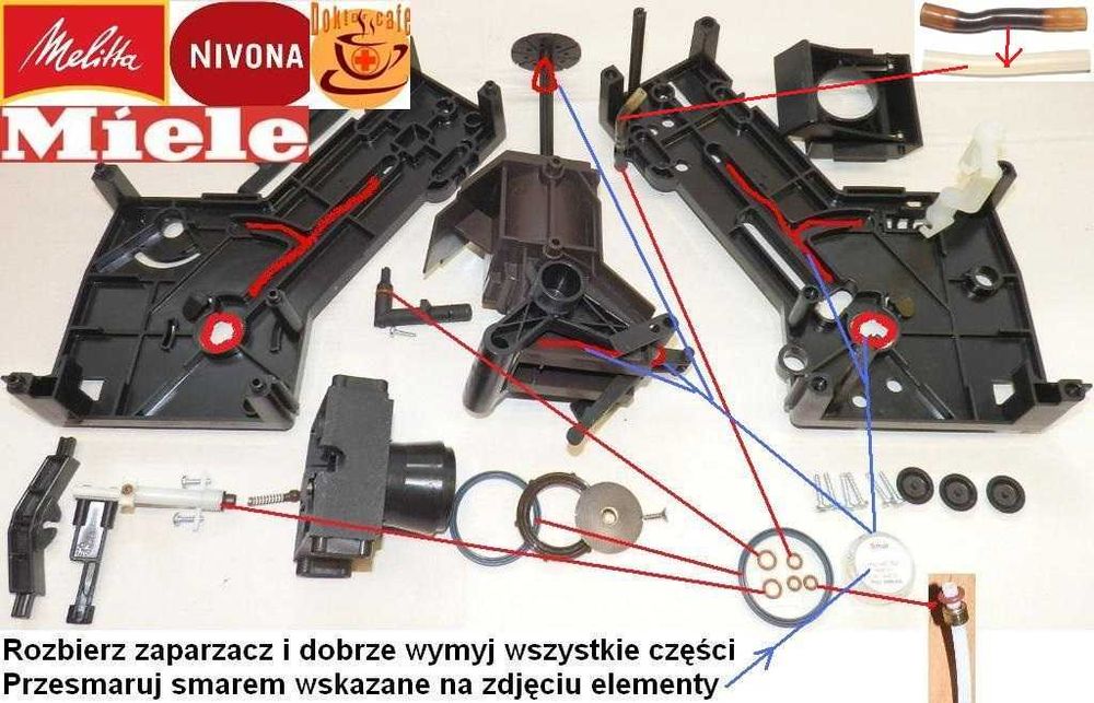 Zestaw uszczelki smar ekspres Siemens Bosch Nivona Melitta Miele Rotel