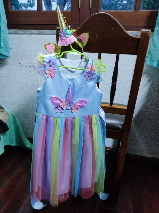 Fato carnaval unicórnio 120 cm 6 a 7 anos