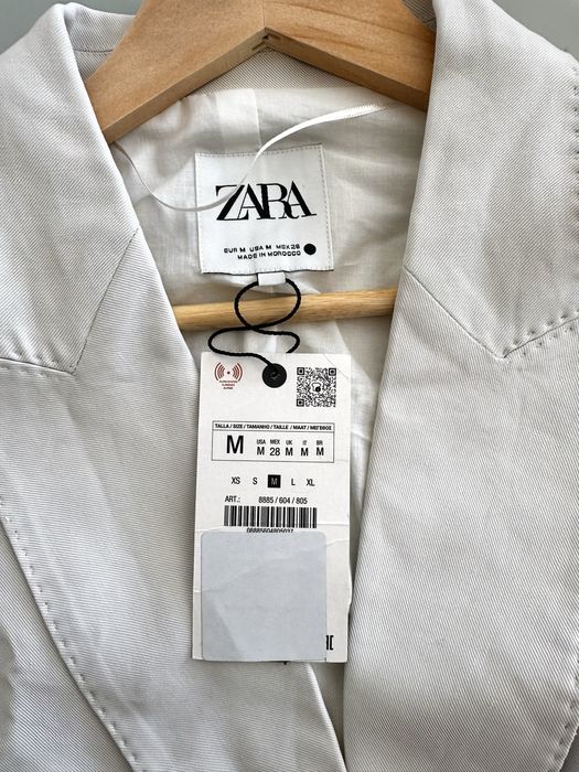 Blazer oversize Zara  M 38 cinzento claro