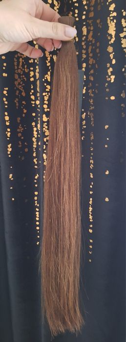 Naturalne włosy na keratynie kolor brąz 4