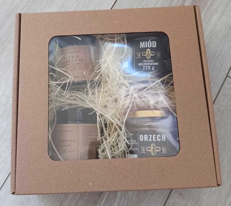 Zestaw Prezentowy Świece Sojowe 2x 120ml + 2x Miód 220g