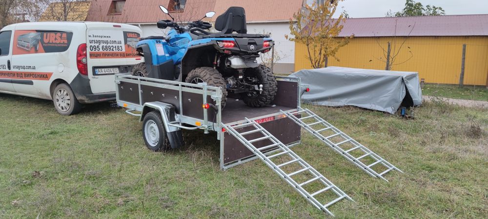Прицеп для квадроцикла, мотоцикла бортовой, одноосный, оцинкованный
