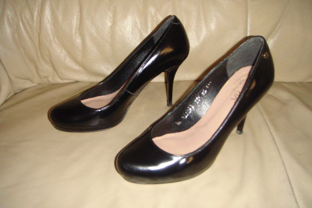 VENEZIA czółenka szpilki buty damskie czarne skóra nat. 38