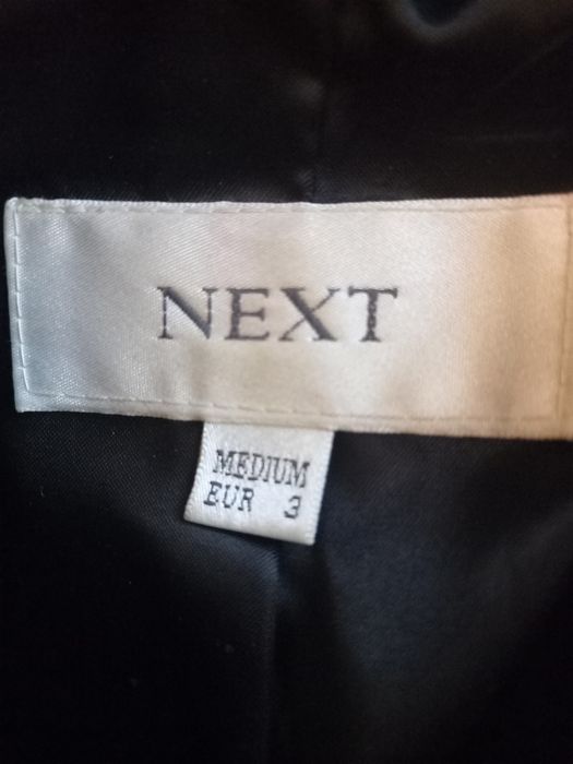 Нова чорна двобортна довга оверсайз шуба Next з екохутра, L-XL