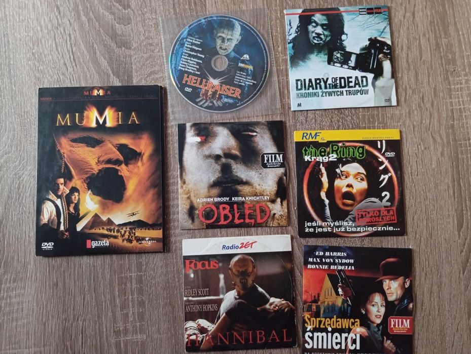 Zestaw płyt Dvd - horror - 9 szt