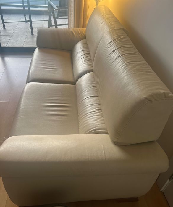 Sofa usada - 198cm - couro - muito confortável - encosto inclinável