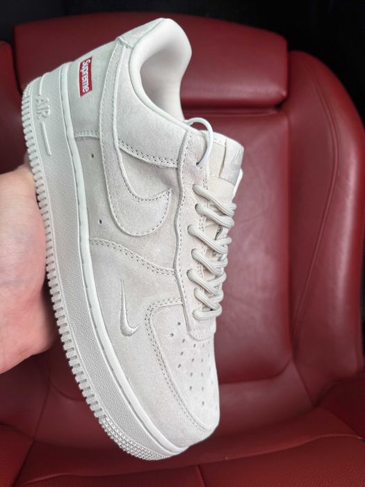 (ОПЛАТА ПІСЛЯ ОГЛЯДУ)Nike Air Force 1 Low x Supreme Beige Найк Аір Форс 1 Лоу х Супрім Бежеві