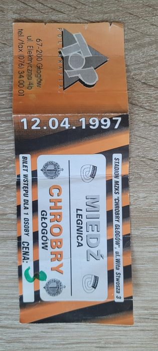 kolekcjonerski bilet  Chrobry-Miedź