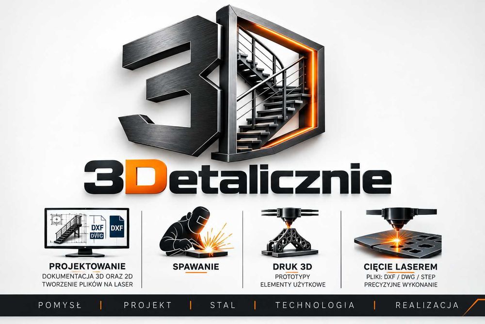 Projektowanie  SolidWorks, rysunki 2D, 3D. Przygotowanie plików DXF na laser, laser 3D, druk 3D. spawanie, cięcie laserowe, konstruktor-technolog