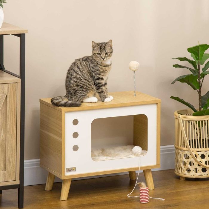 Casota cama para gato em forma de TV    50x43x28cm   NOVO ENVIO GRÁTIS