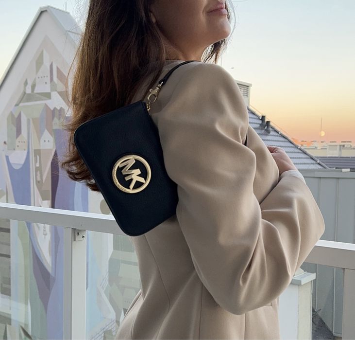 -60% granatowy portfel Michael Kors skórna naturalna stan idealny logo