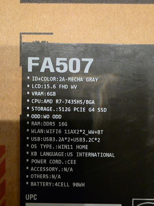 Nowy ASUS TUF A15 | Ryzen 7 | 16GB DDR5 | 144Hz | Faktura | Gwarancja