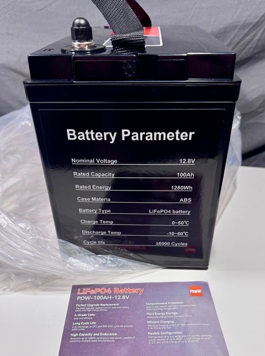 PowMR LiFePo4 12,8v 100ah 1280Wh акумулятор батарея 12v