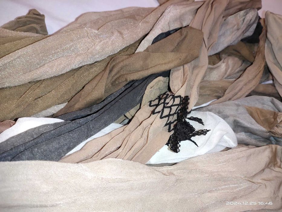 Лайкра с блеском от 30 ден, бежевые, одним лотом