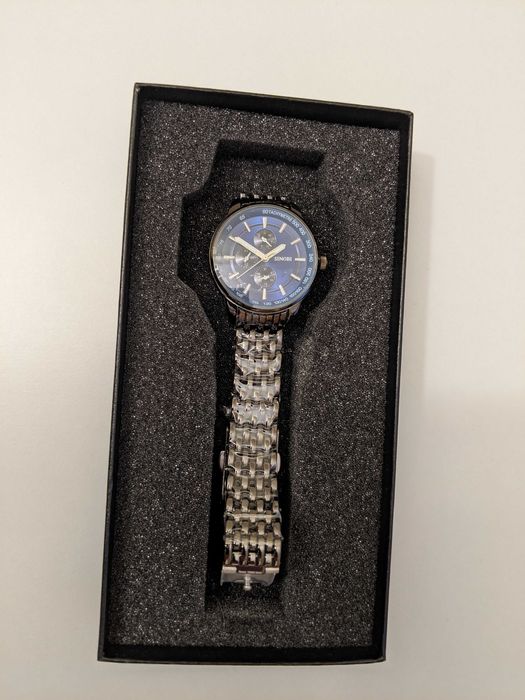 Nowy zegarek bransolecie bransoleta niebieski czarny z pudełkiem