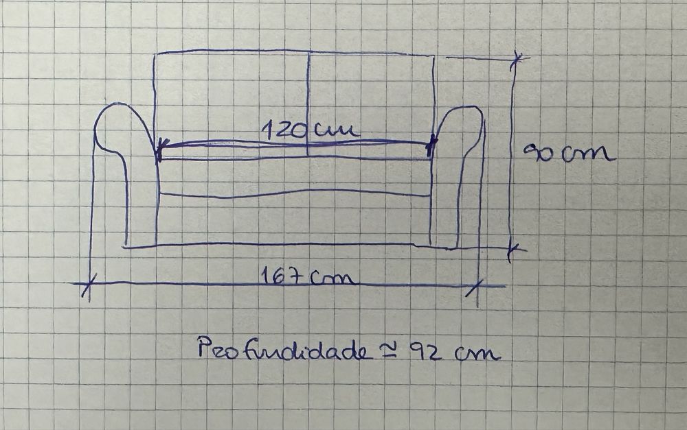Sofá-cama com 2 lugares