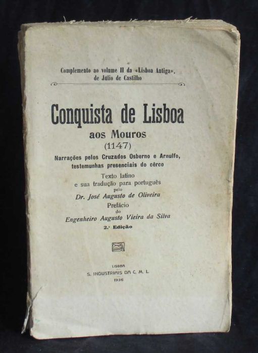 Livro Conquista de Lisboa aos Mouros (1147) 2ª edição 1936