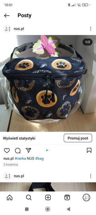 Nowa nerka NUS czarna w psie łapki