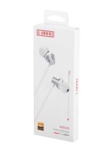 Słuchawki douszne przewodowe Jack 3,5mm białe L-BRNO idealne w podróży