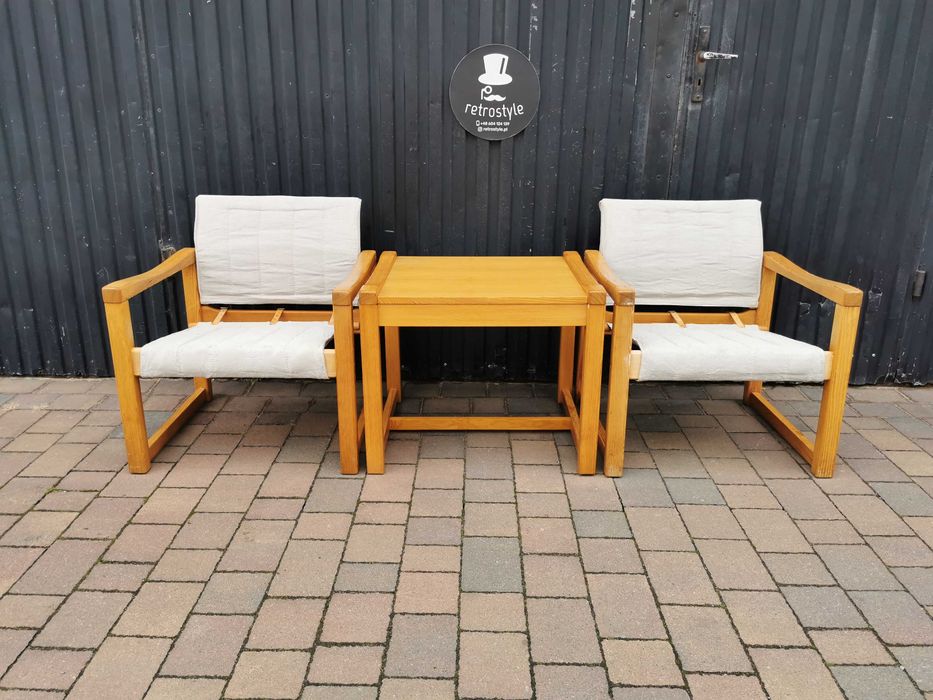 Stolik+ 2x fotel "Diana" proj. Karin Mobring dla IKEA, Szwecja '70