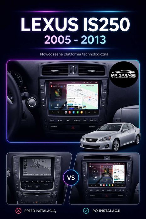 Lexus IS200/250/300 Radio Android_14 CarPlay/AndroidAuto 4G Qled LTE Montaż Gwarancja !!!