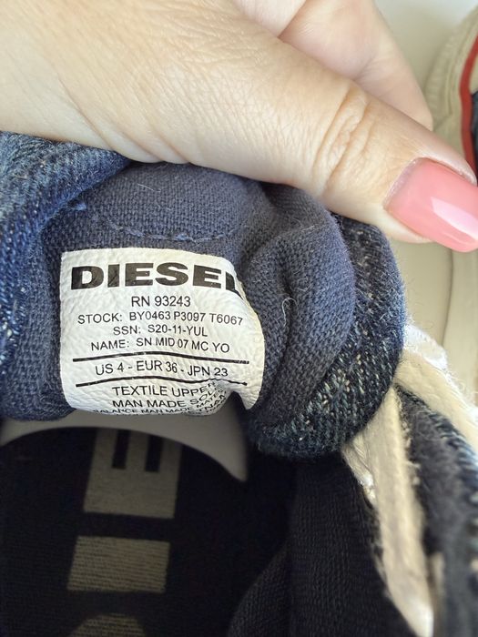DIESEL , джинсові кеди унісекс , розмір 36
