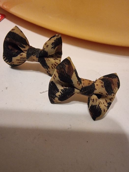 Kolczyki kokardki panterka